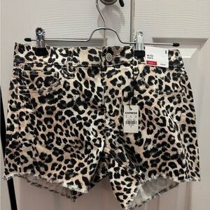 Express Animal Print Jean Shorts